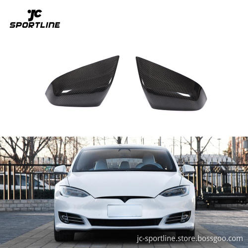 DIRECT ADD ON Gloss Carbon Fiber Mirror Covers for Tesla Model S P85 70D Sedan 12-16